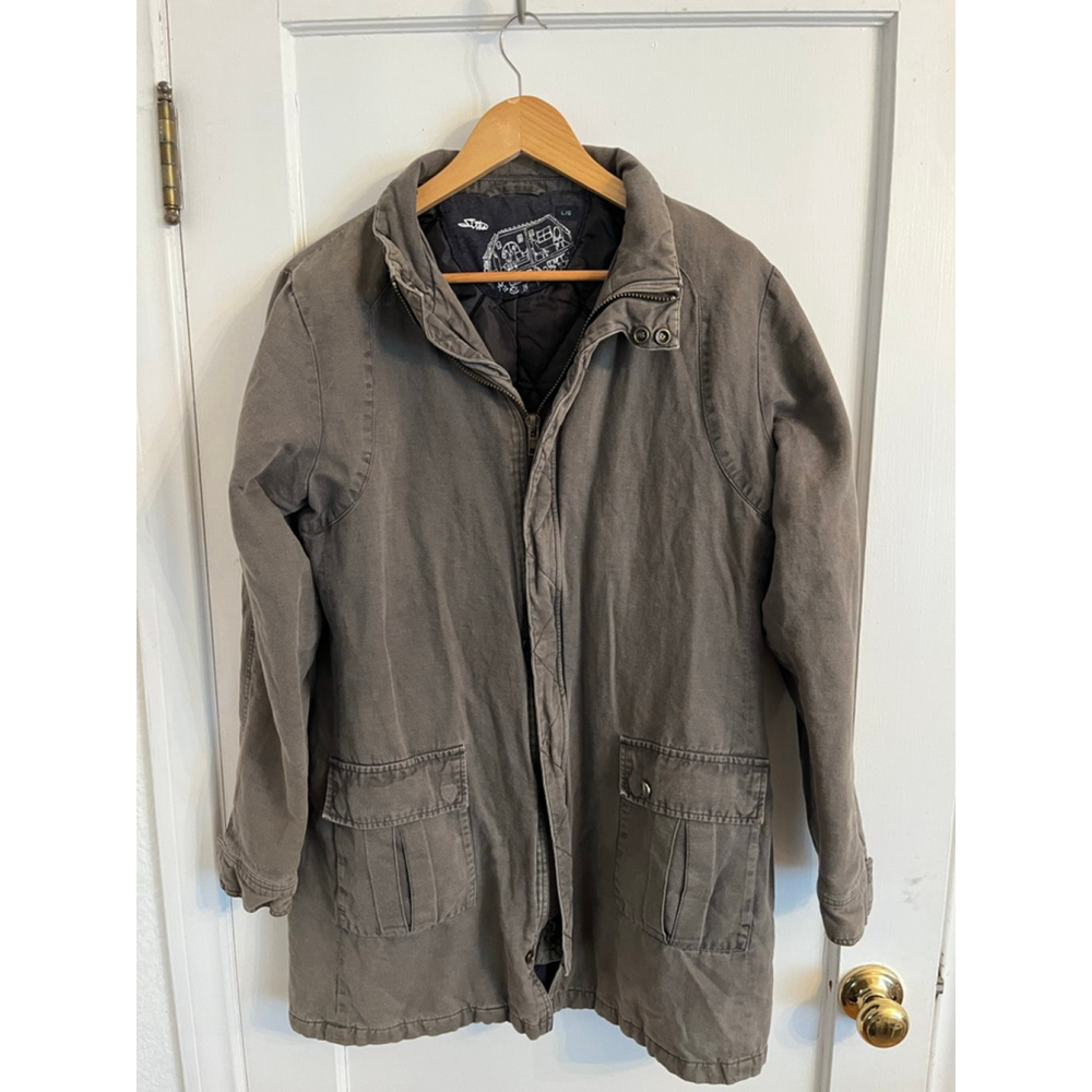 Sitka Linen/Cotton Blend Jacket Womens Size Large Full Zip Olive Green